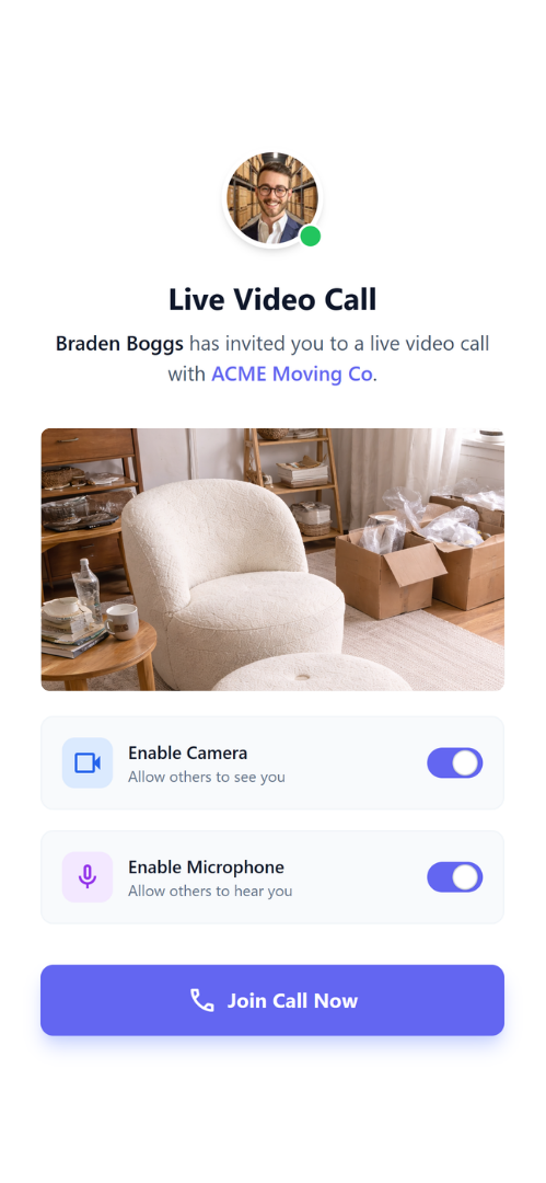 Customer pre-call screen on mobile